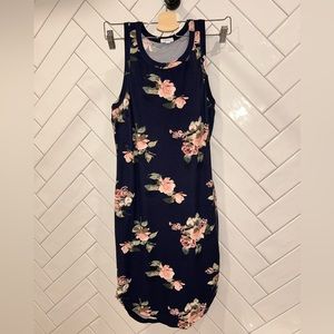 Flower patterned dress. Navy size medium.
